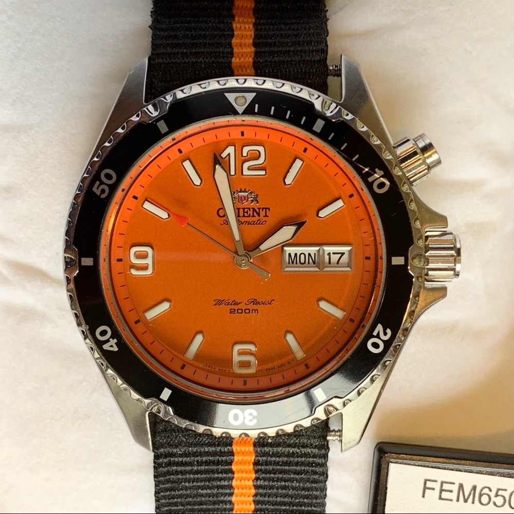 Orient Mako Automatic Watch Orange